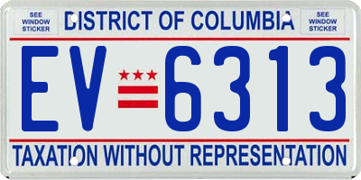 DC license plate EV6313