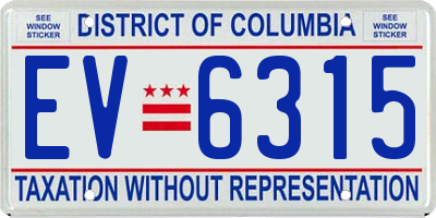 DC license plate EV6315