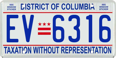 DC license plate EV6316