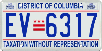 DC license plate EV6317