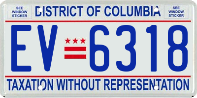 DC license plate EV6318