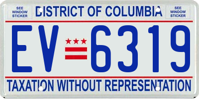 DC license plate EV6319