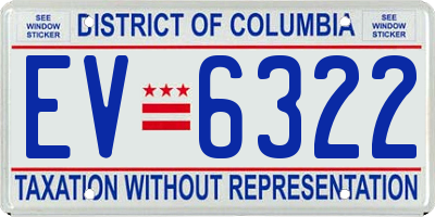 DC license plate EV6322