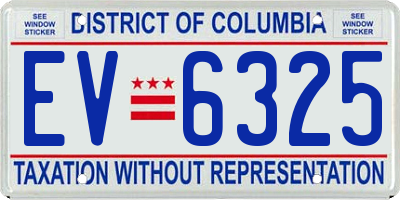 DC license plate EV6325