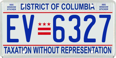 DC license plate EV6327