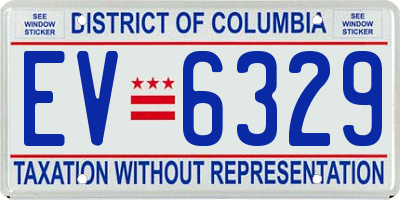 DC license plate EV6329
