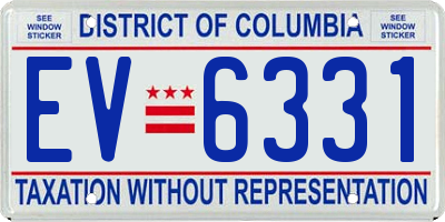 DC license plate EV6331