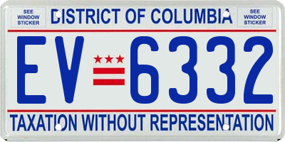 DC license plate EV6332