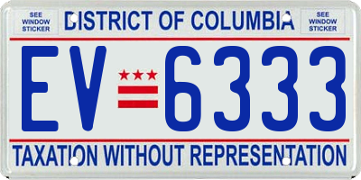 DC license plate EV6333