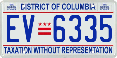 DC license plate EV6335