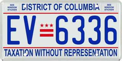 DC license plate EV6336