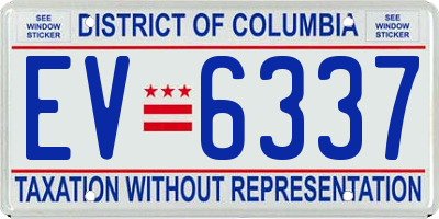 DC license plate EV6337