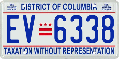 DC license plate EV6338