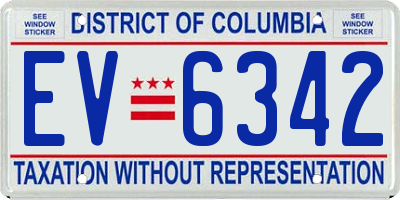 DC license plate EV6342
