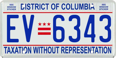 DC license plate EV6343