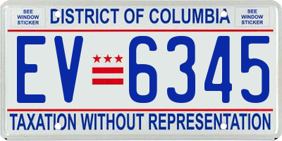 DC license plate EV6345