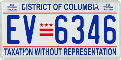 DC license plate EV6346