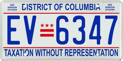 DC license plate EV6347