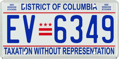 DC license plate EV6349