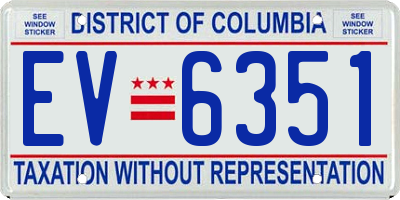 DC license plate EV6351