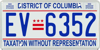DC license plate EV6352