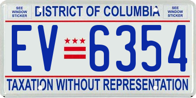 DC license plate EV6354