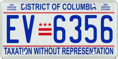 DC license plate EV6356