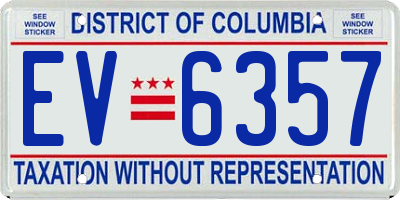 DC license plate EV6357