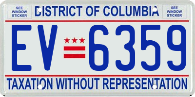 DC license plate EV6359