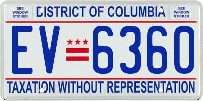 DC license plate EV6360