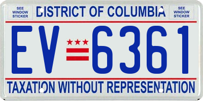 DC license plate EV6361