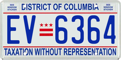 DC license plate EV6364