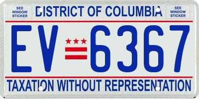 DC license plate EV6367