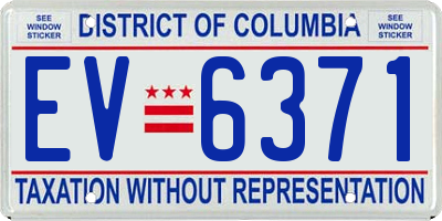 DC license plate EV6371