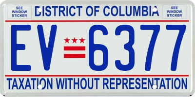 DC license plate EV6377