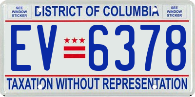 DC license plate EV6378
