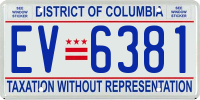 DC license plate EV6381