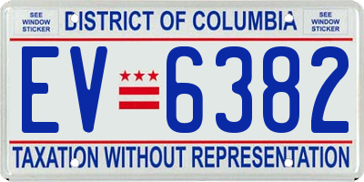 DC license plate EV6382