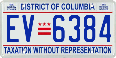 DC license plate EV6384