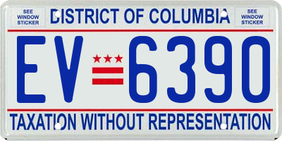 DC license plate EV6390