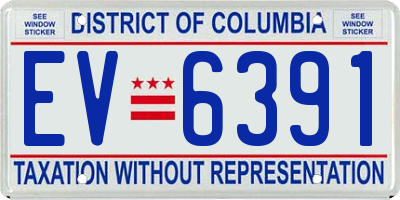 DC license plate EV6391