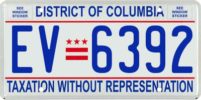 DC license plate EV6392