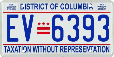 DC license plate EV6393