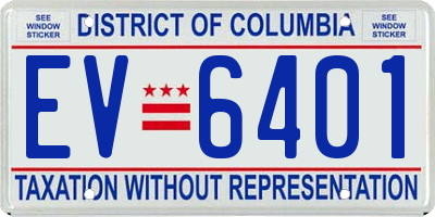DC license plate EV6401