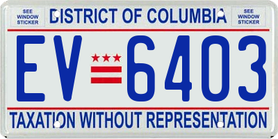 DC license plate EV6403