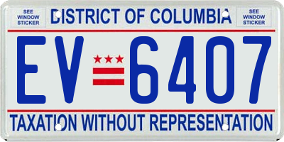 DC license plate EV6407