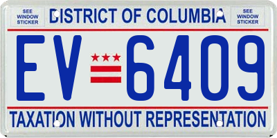 DC license plate EV6409