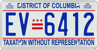 DC license plate EV6412