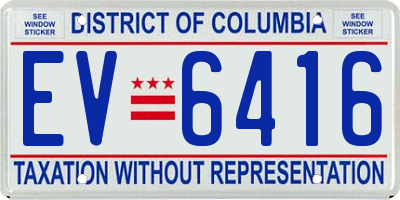 DC license plate EV6416