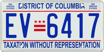 DC license plate EV6417